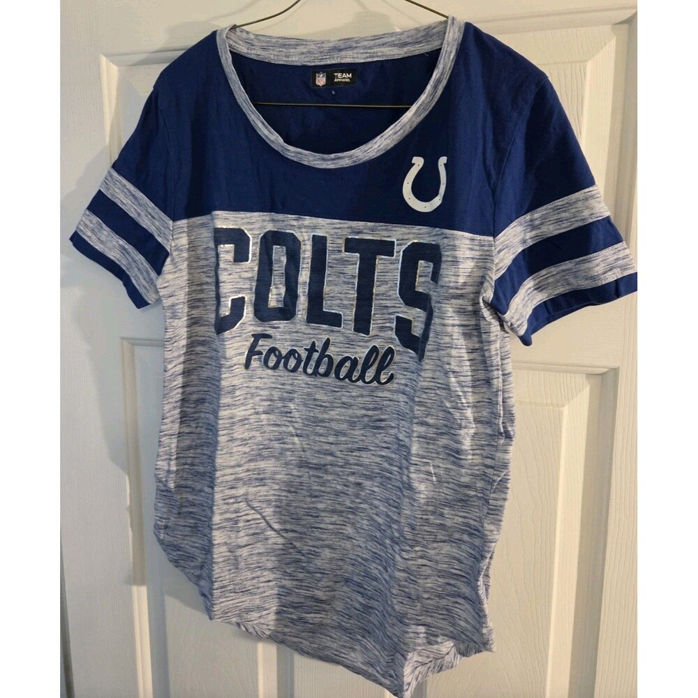 Womens Large Indianapolis Colts Stripped Short Sleeve T-shirt Large Team Apparel